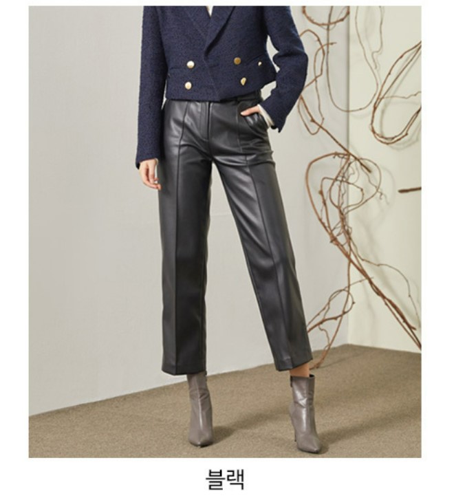 핀턱에코레더팬츠2종세트 새제품
