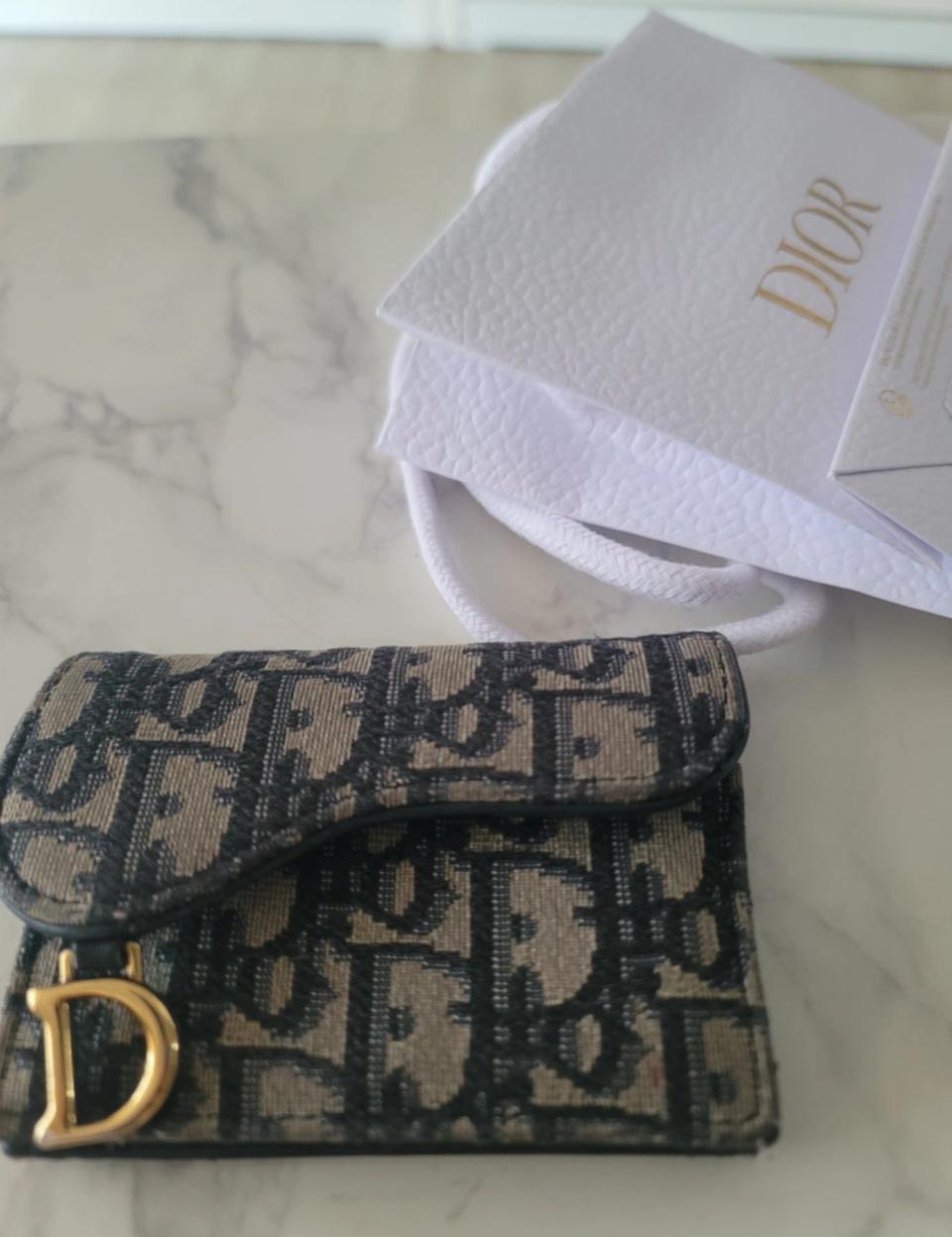 정품 풀구성 디올 오블리크 새들 지갑