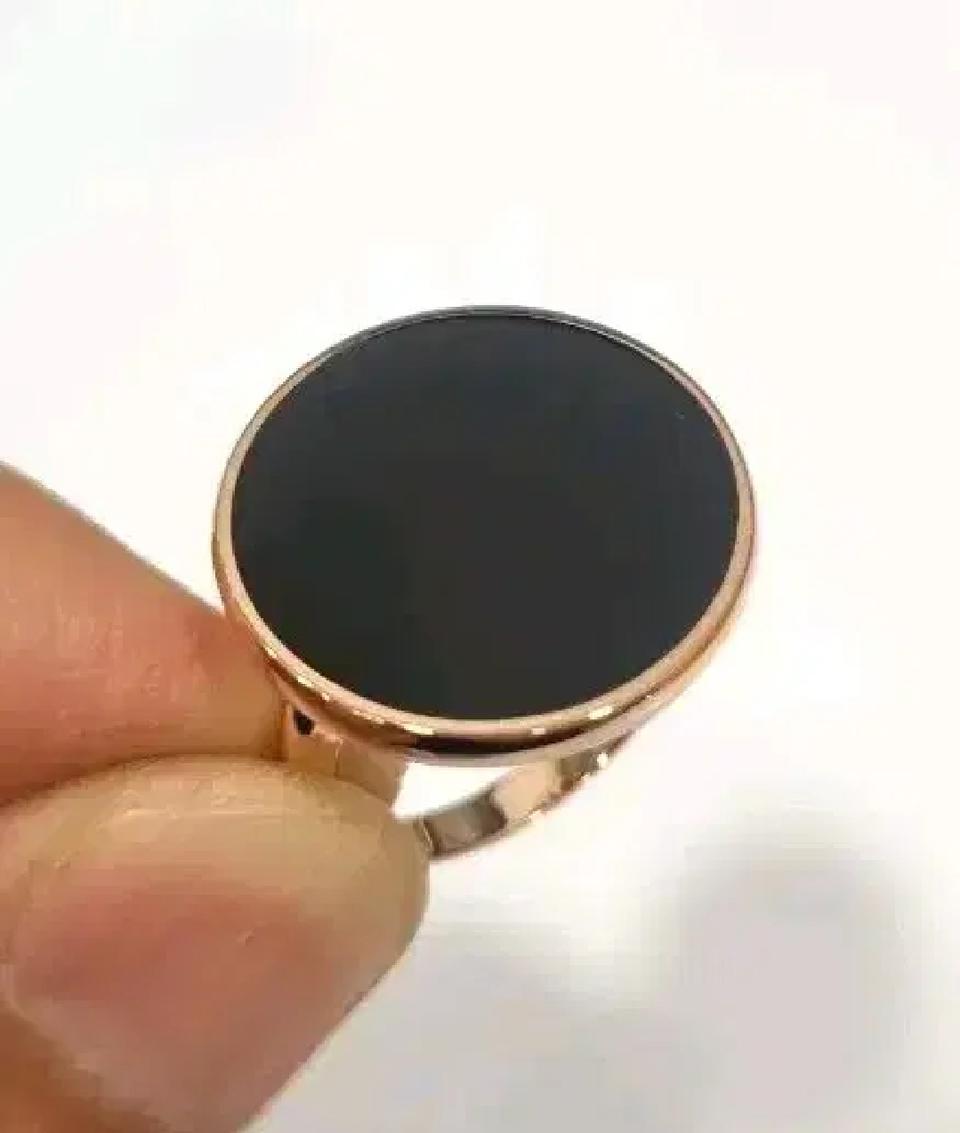 14k 원형 오닉스 금반지