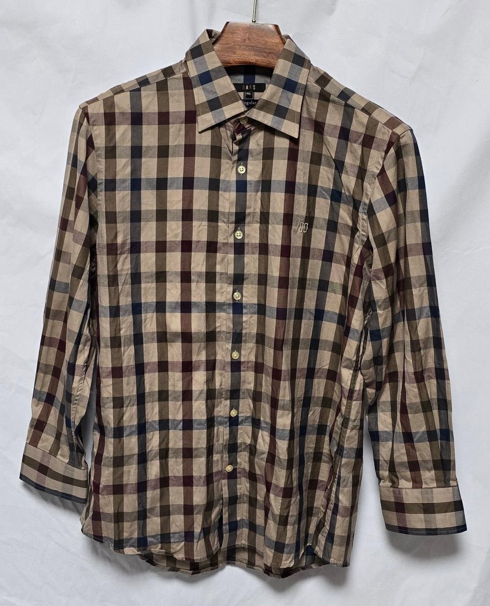 닥스 남성 레귤러핏 체크 긴팔 남방 105/베이지