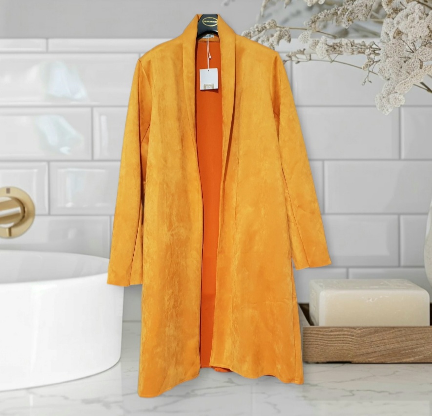 55 새상품 자라 여성 스웨이드 자켓 롱자켓 정장 여자 루즈핏 새제품