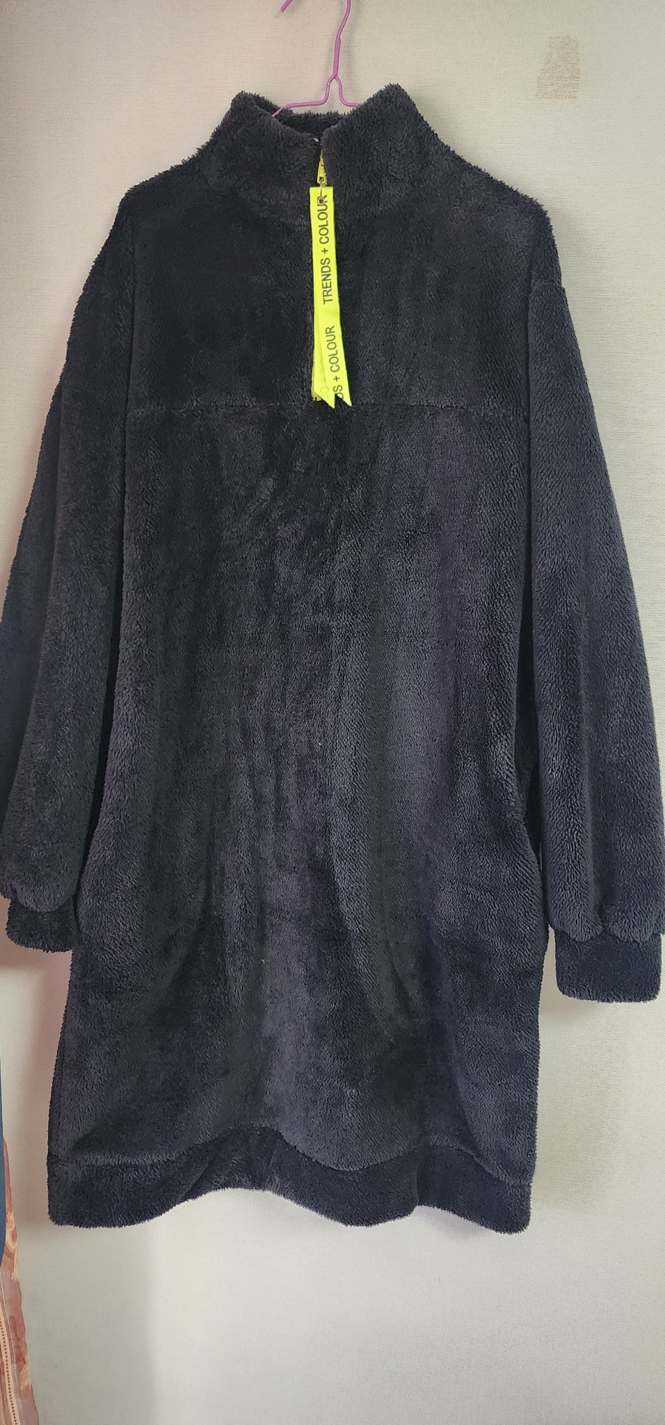 형광아노락양털원피스