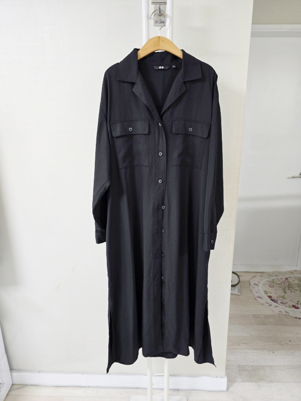 유니클로 블랙 셔츠원피스 XL 77