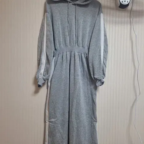 새상품 기모후드 롱원피스 (그레이)