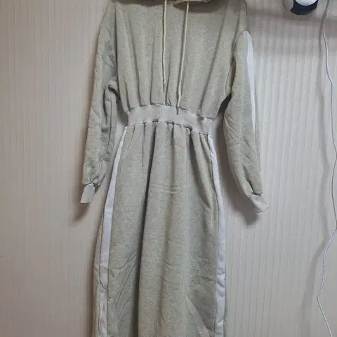 새상품 기모 후드 롱원피스(멜란지)