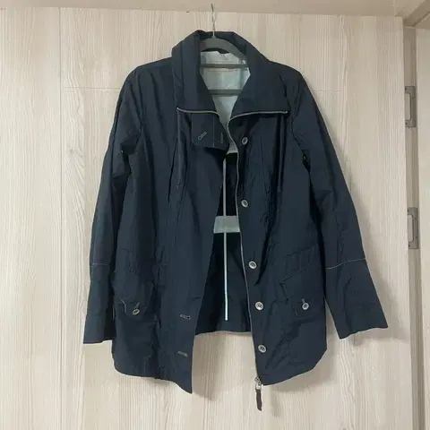 시스템 여성 바람막이 점퍼 네이비 자켓 66사이즈