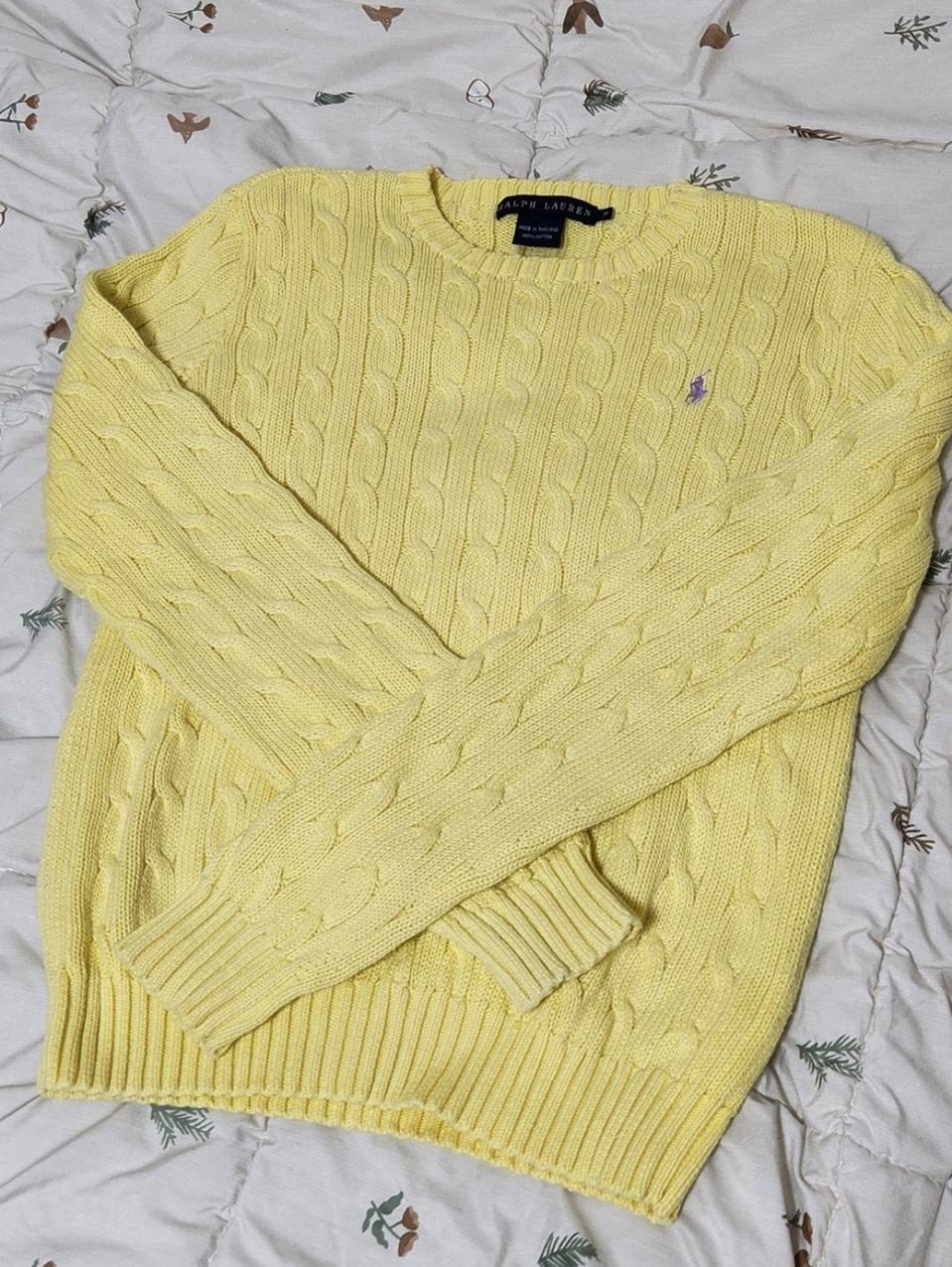 폴로 꽈배기 니트 레몬옐로우 M