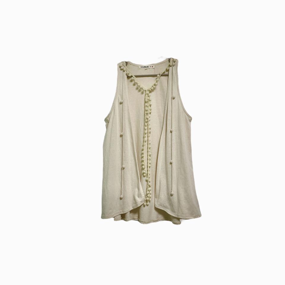 Ivory layered sleeveless cardigan vest