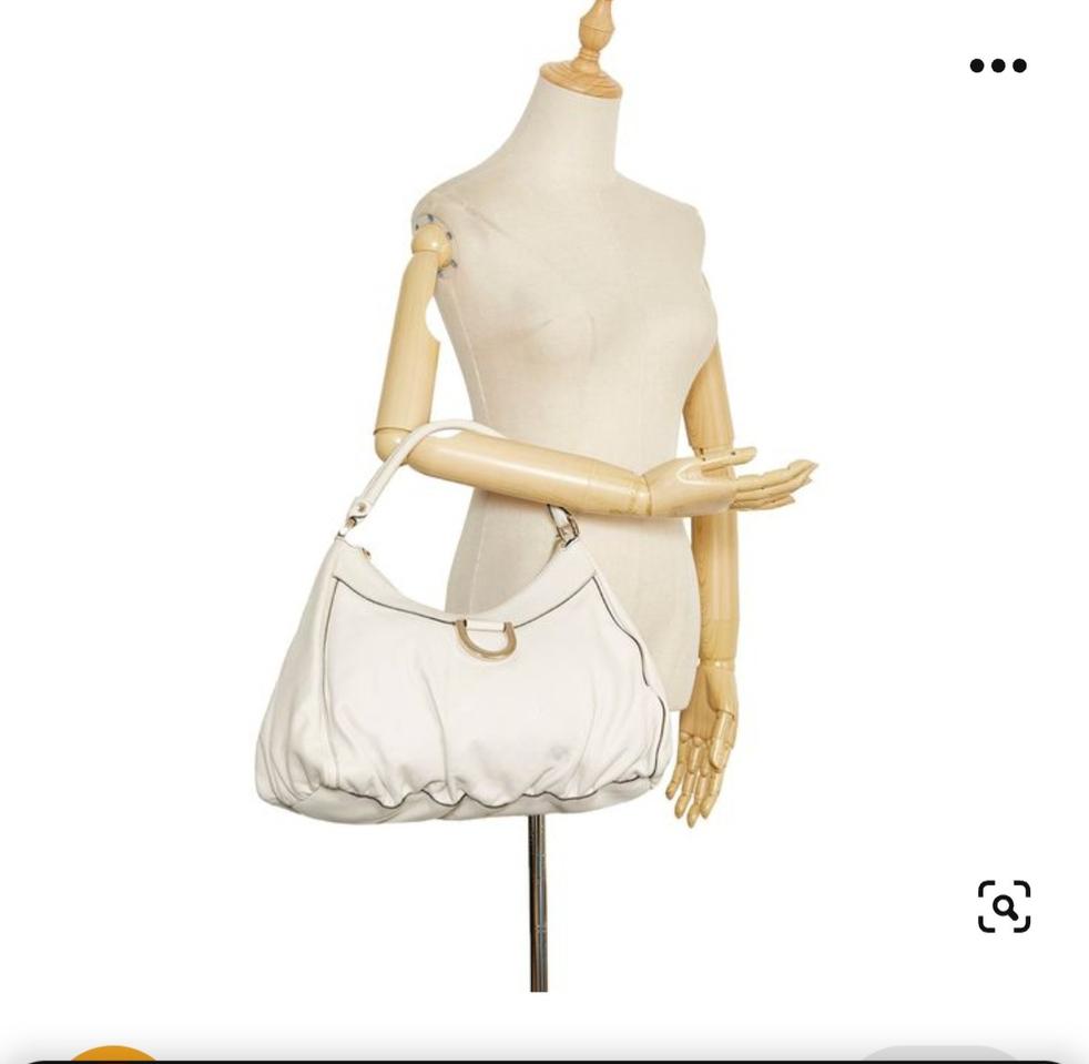 정품 구찌 화이트 금장 호보백