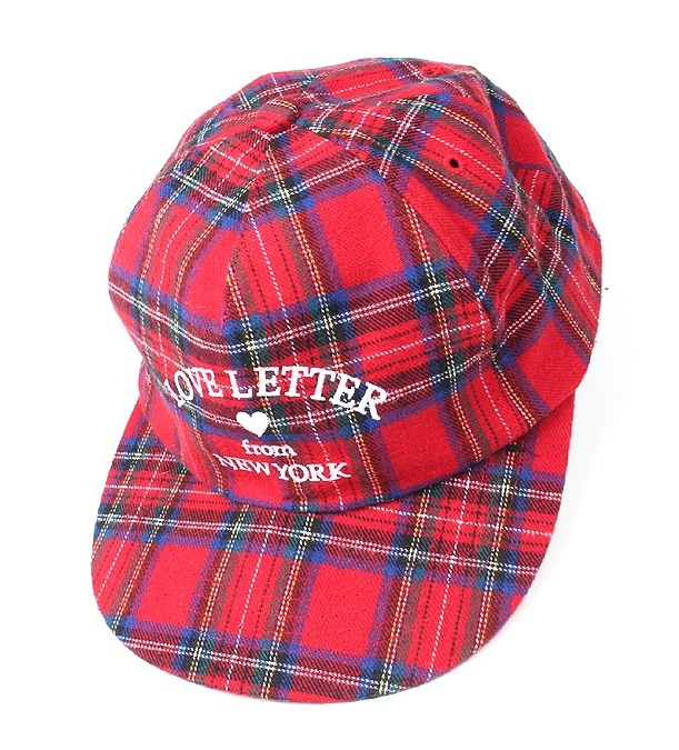 love letter 체크 볼캡 모자