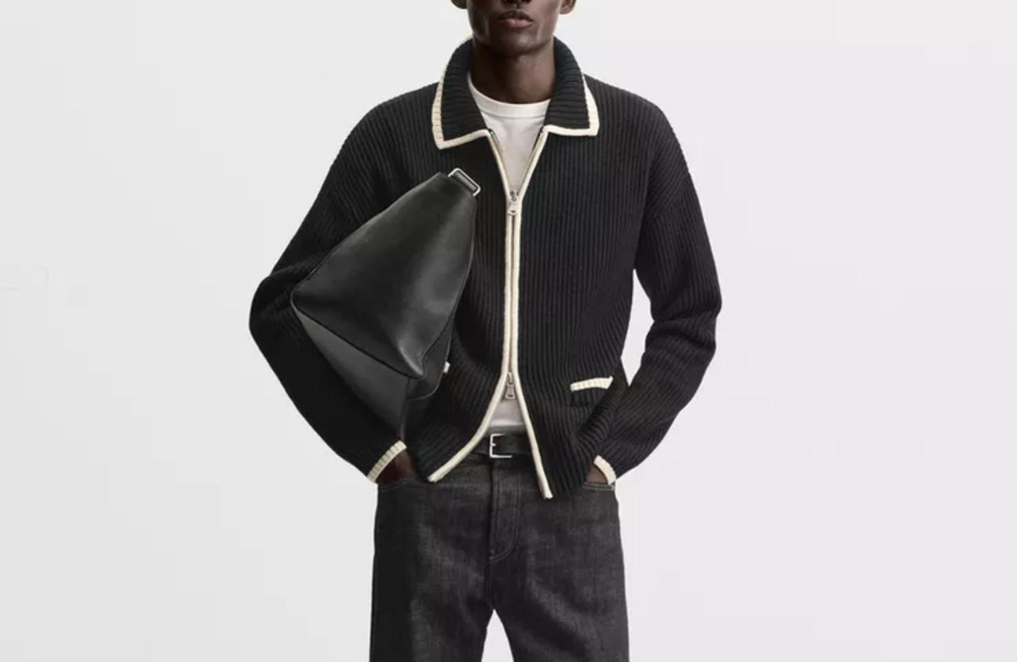 자라) 콘트라스트 지퍼 가디건