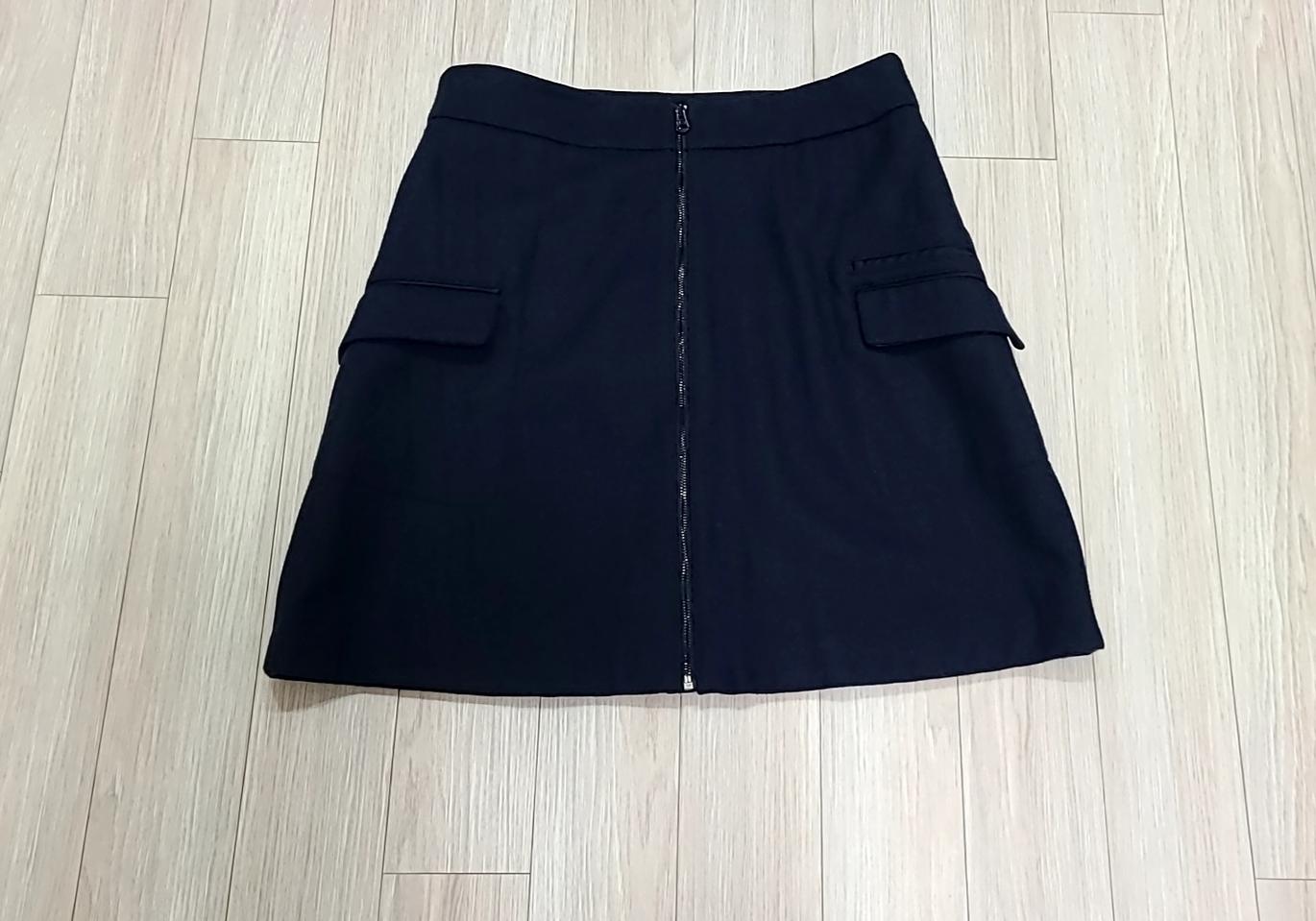 모직 스커트 55-66, 미사용, 남색