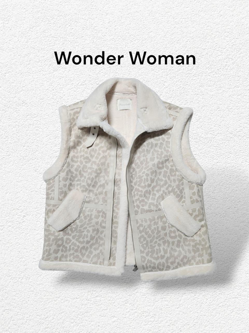 새상품/호피 무스탕조끼-F