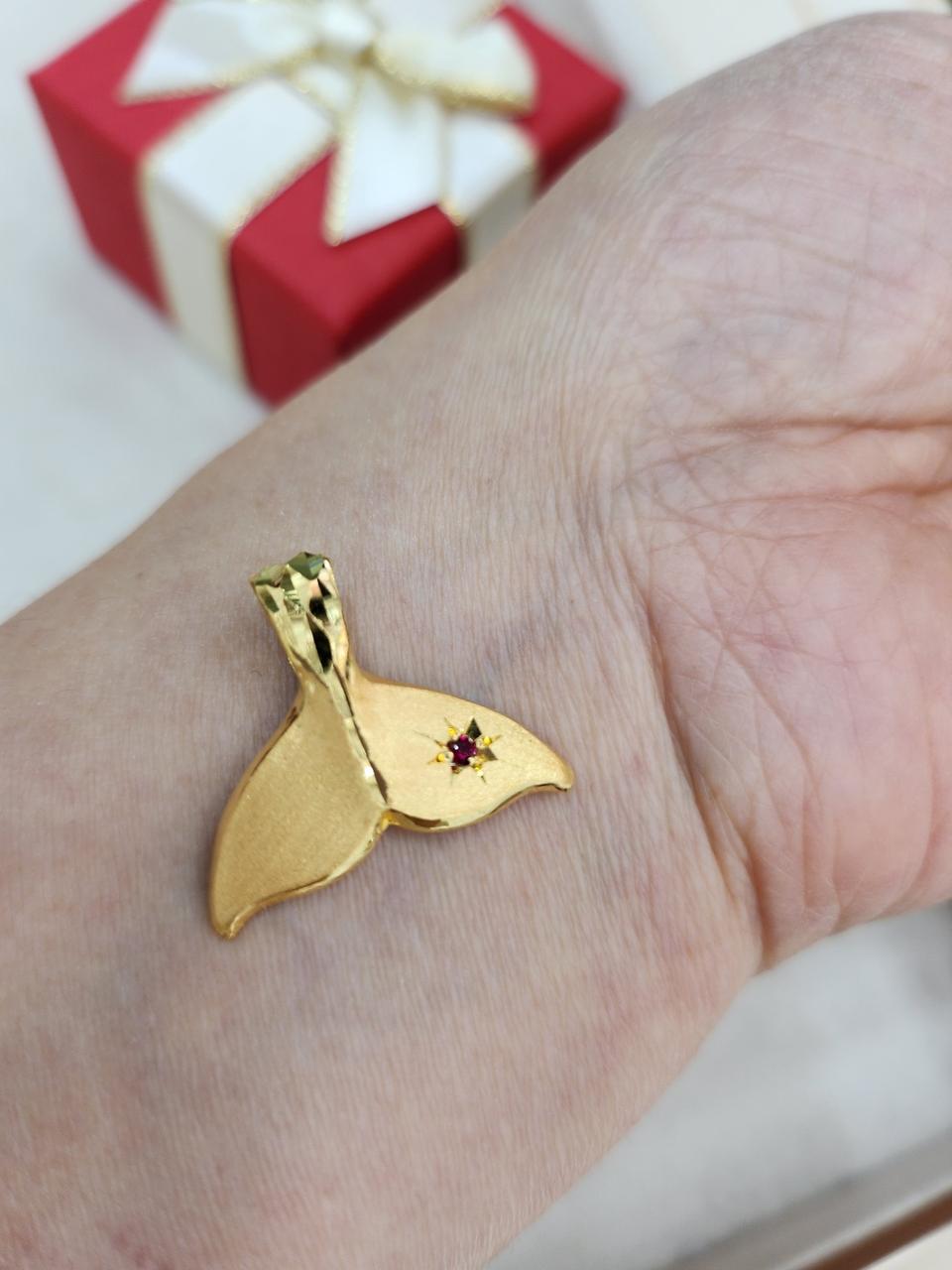 순금 한돈 행운의 고래꼬리 펜던트