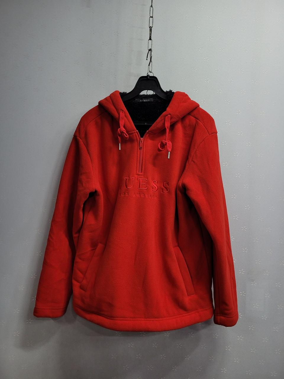 90)게스 기모안감 후드티셔츠