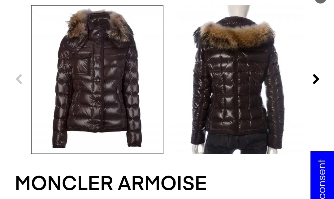 몽클레어 우먼스 ARMOISE GIUBBOTTO 로고 퍼 후드 구스 패딩