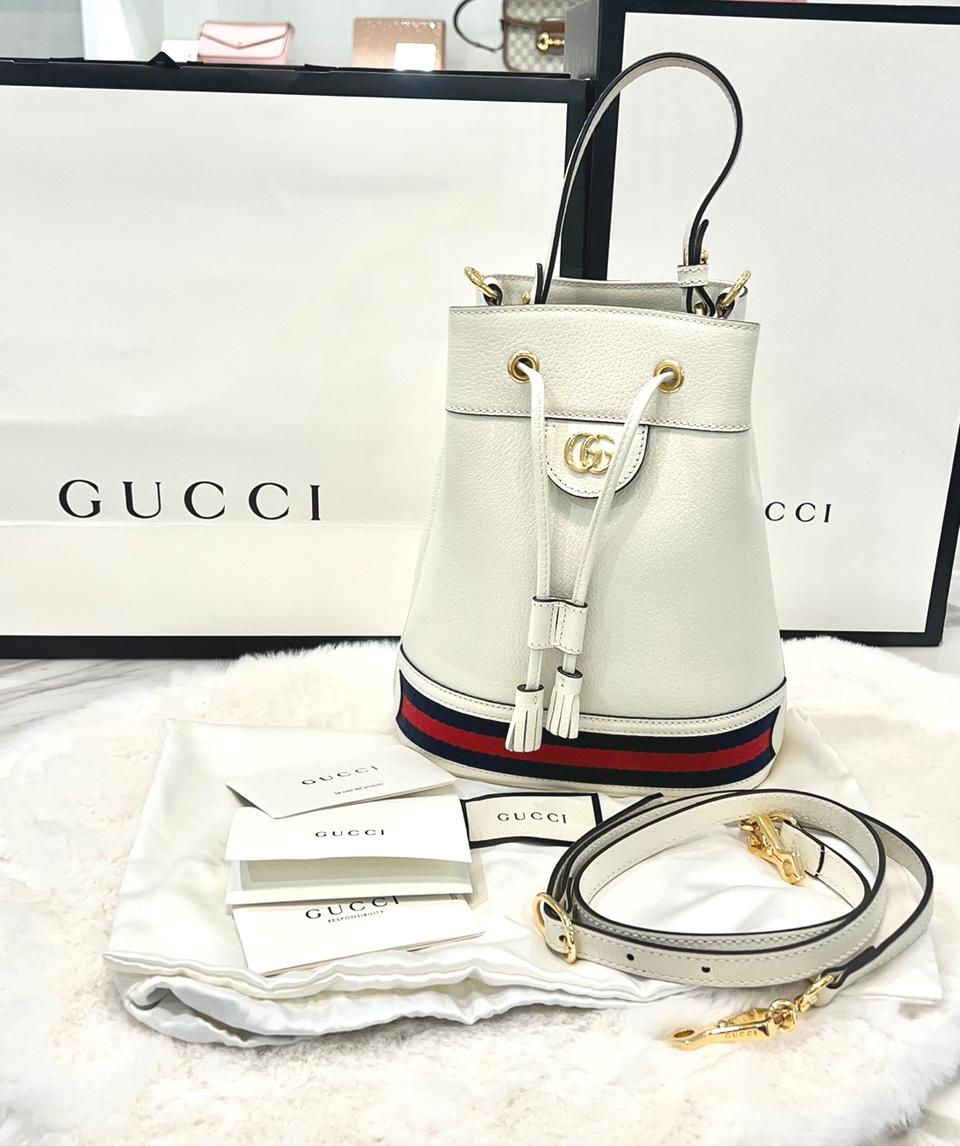 구찌 오피디아 스몰 버킷백 화이트 610846