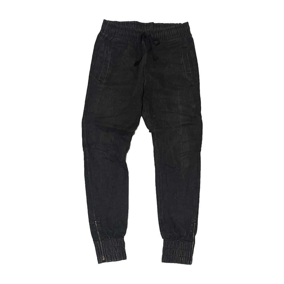 오메르타 워시드 흑청 조거 팬츠