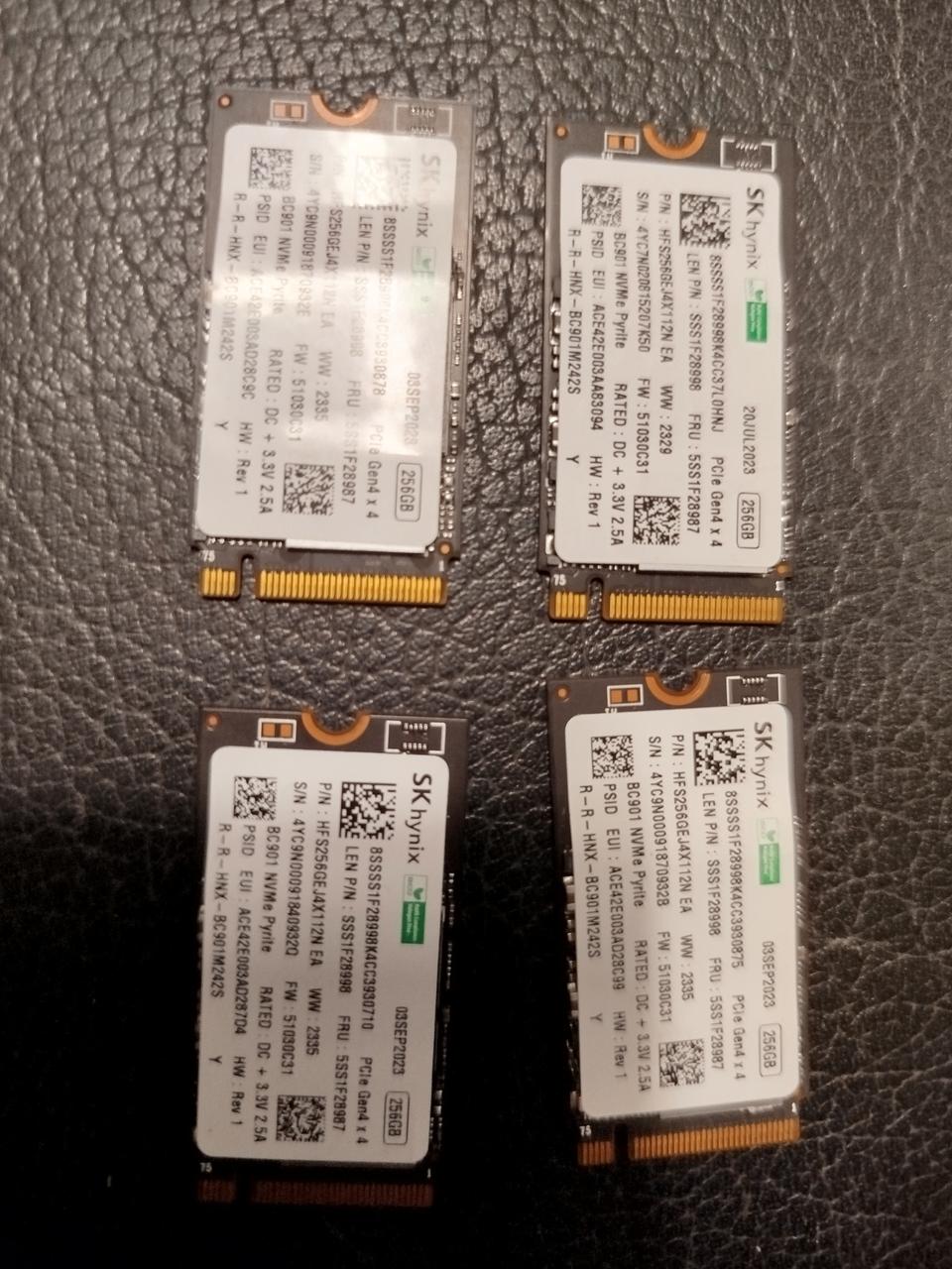SK HYNIX 256GB NVME GEN4 * 4, 개당 ₩20,000