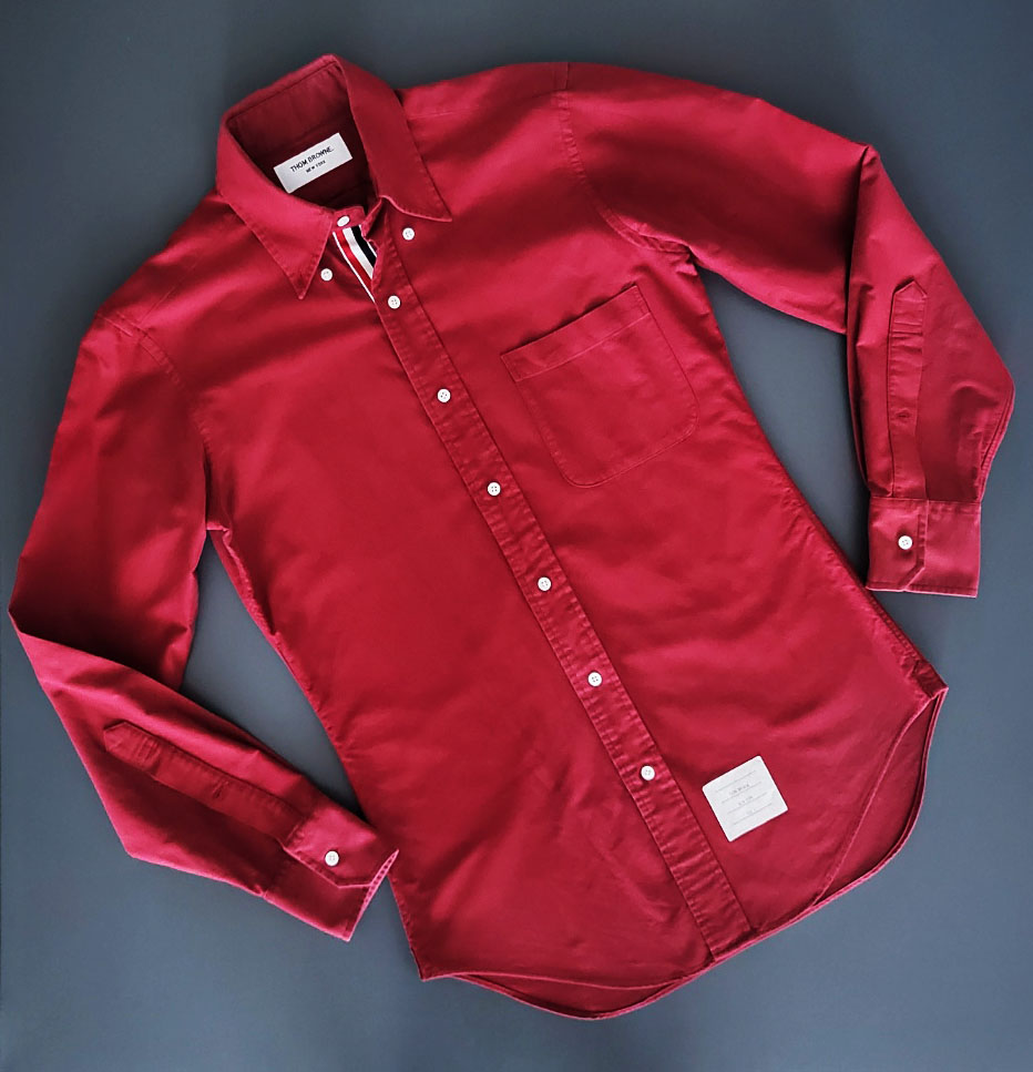톰브라운 히든삼선 레드셔츠
