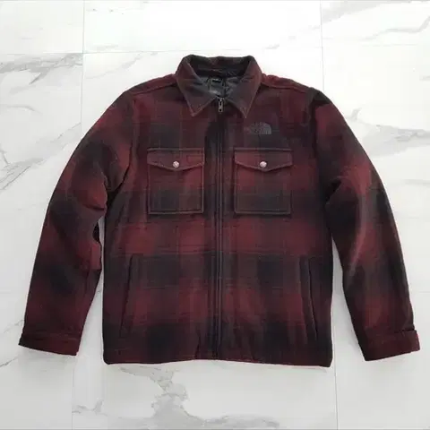 노스페이스 체크 경량 집업S