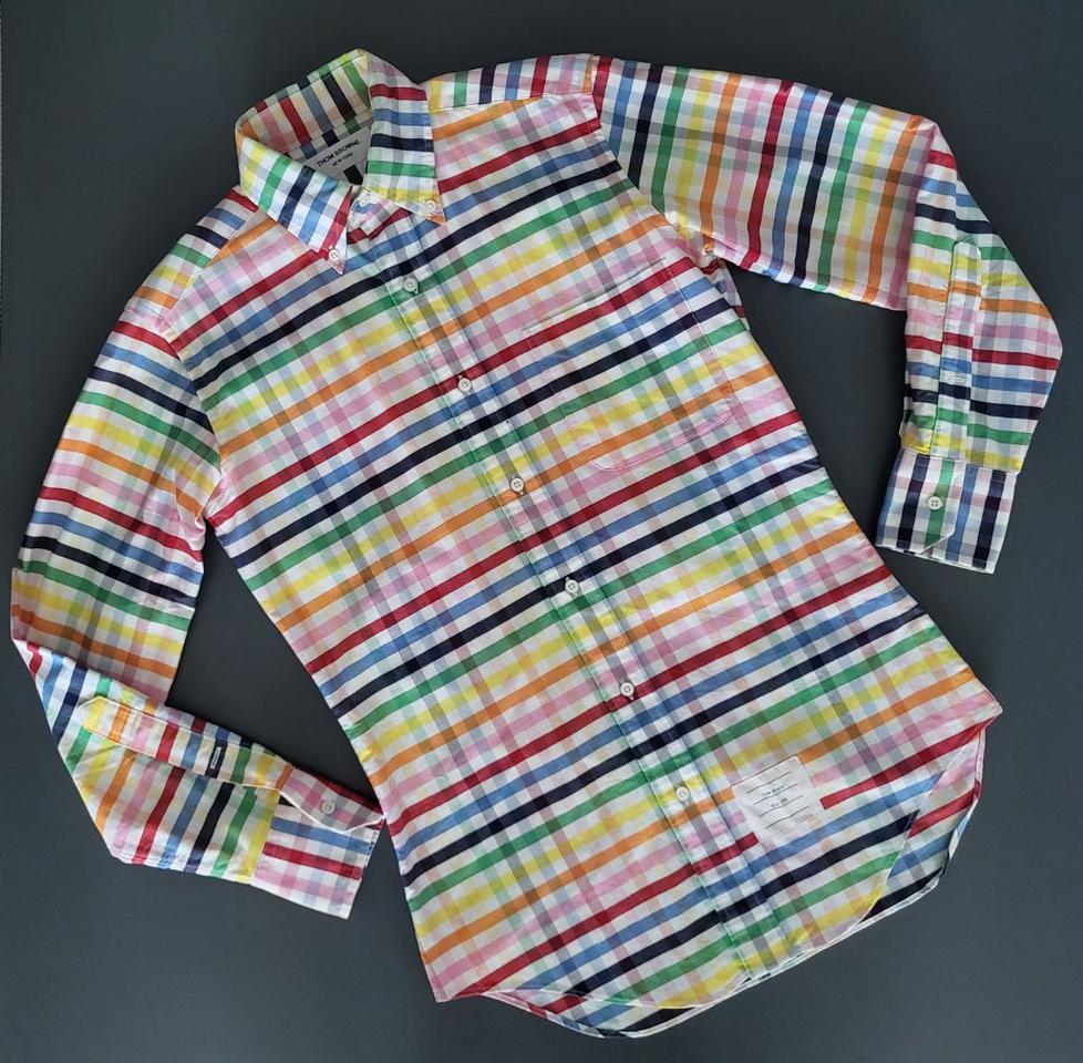 톰브라운 레인보우 체크셔츠