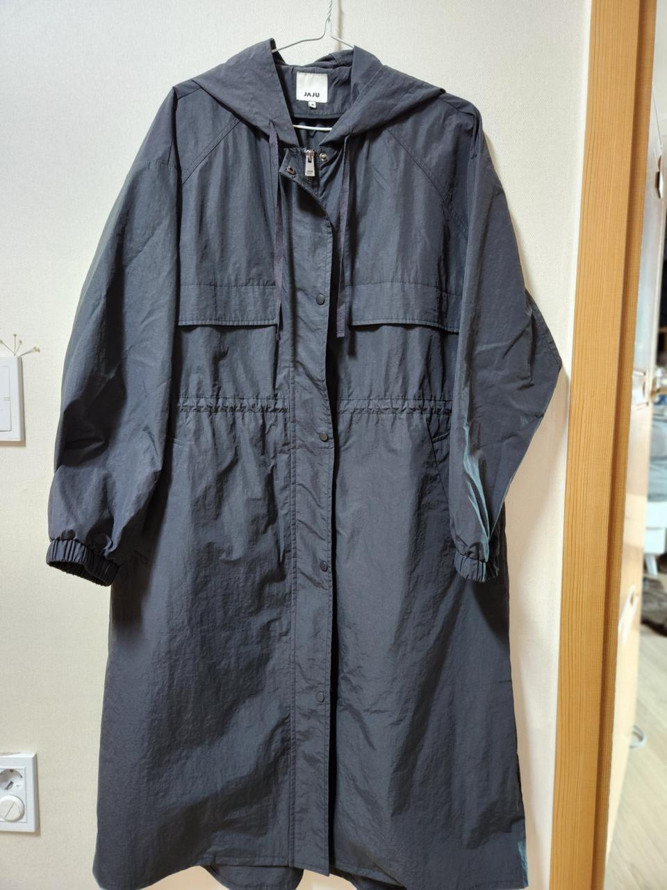 JAJU 여성 바람막이 롱 코트