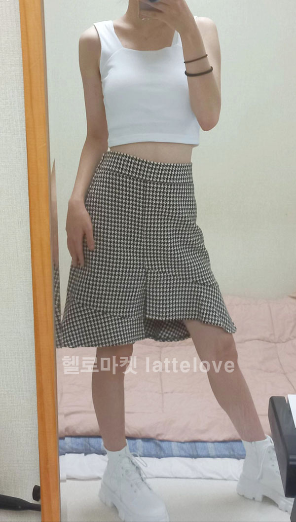 막.할) 언발 프릴 밴딩 모직 스커트 (착샷O)