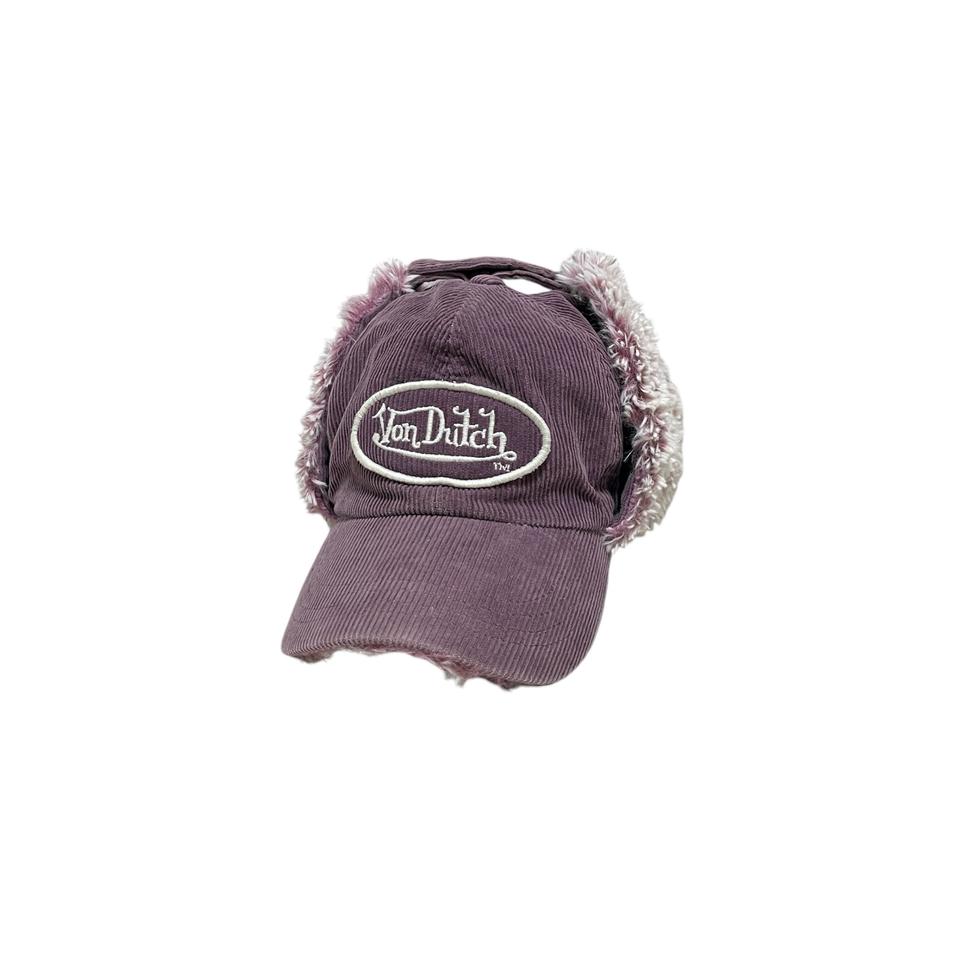 Von dutch corduroy purple trooper hat