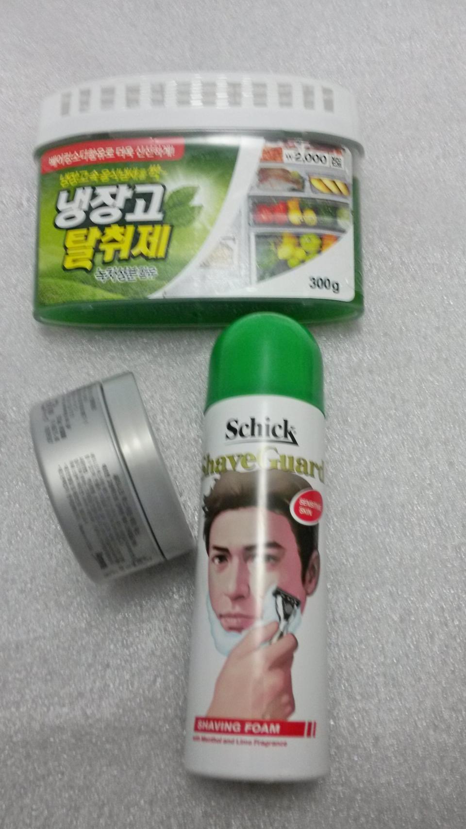 면도거품 헤어왁스 냉장고탈취제