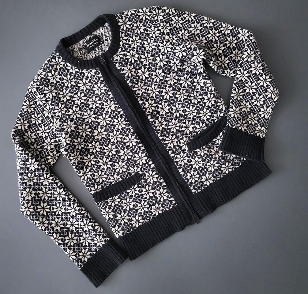 넘버나인 눈꽃무늬 라운드 가디건