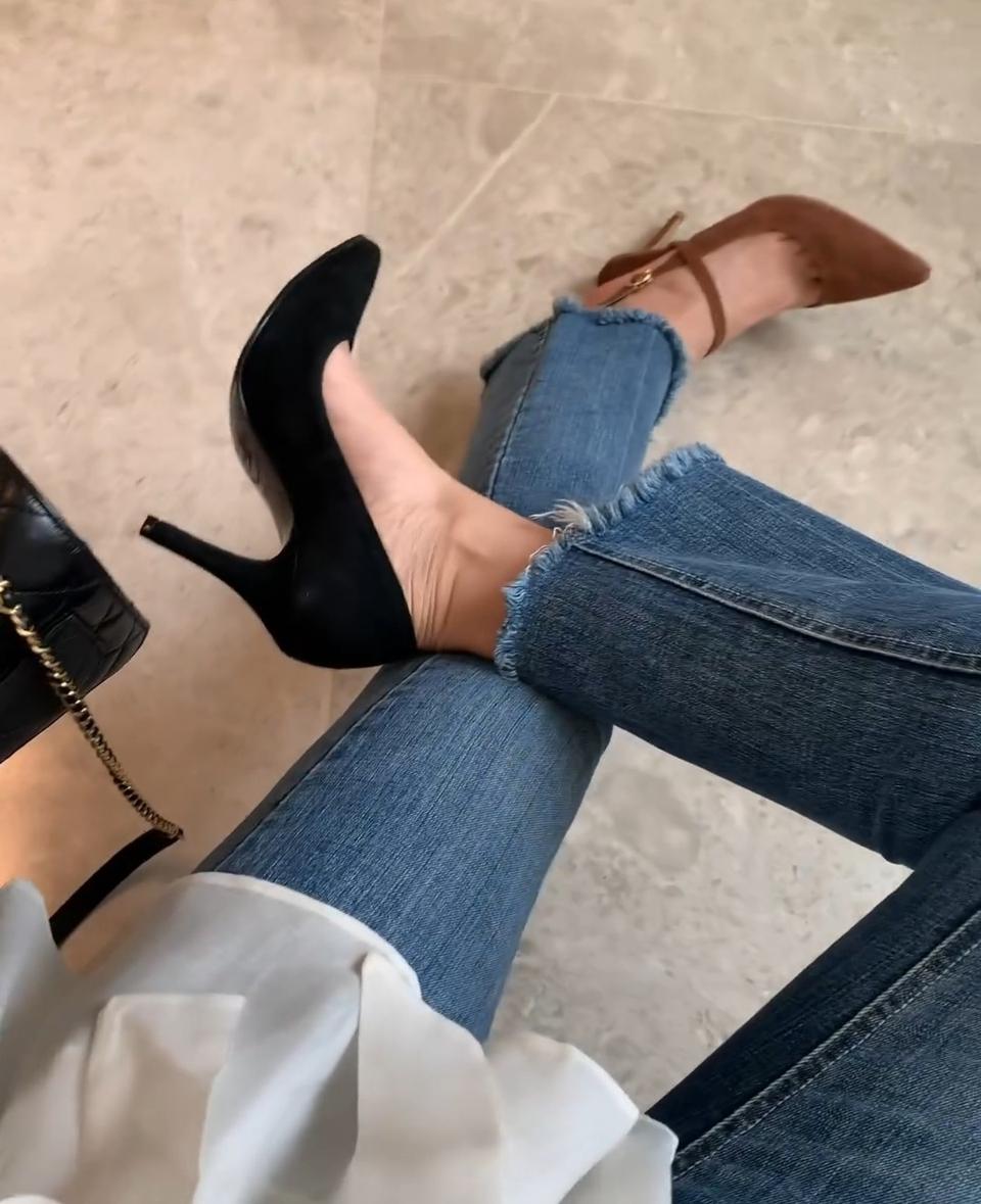 안젤룸 스웨이드 스틸레토 기본 힐 7cm