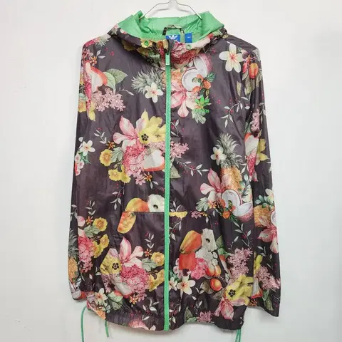 아디다스 바람막이 레인코트 꽃무늬 트로피칼 85 자켓 트렌치 코트