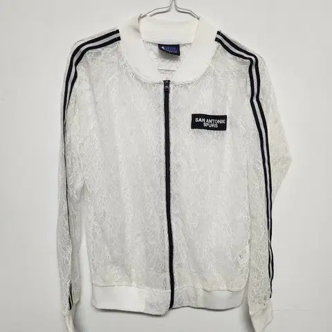 NBA 레이스 시스루 집업 자켓 화이트 wf61