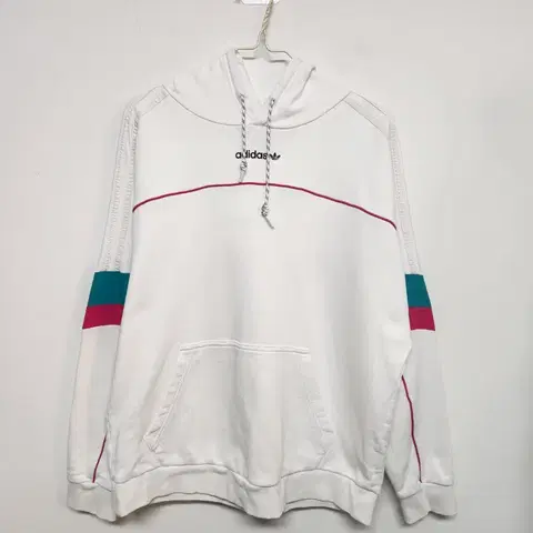 아디다스 후드티 m 삼선 화이트
