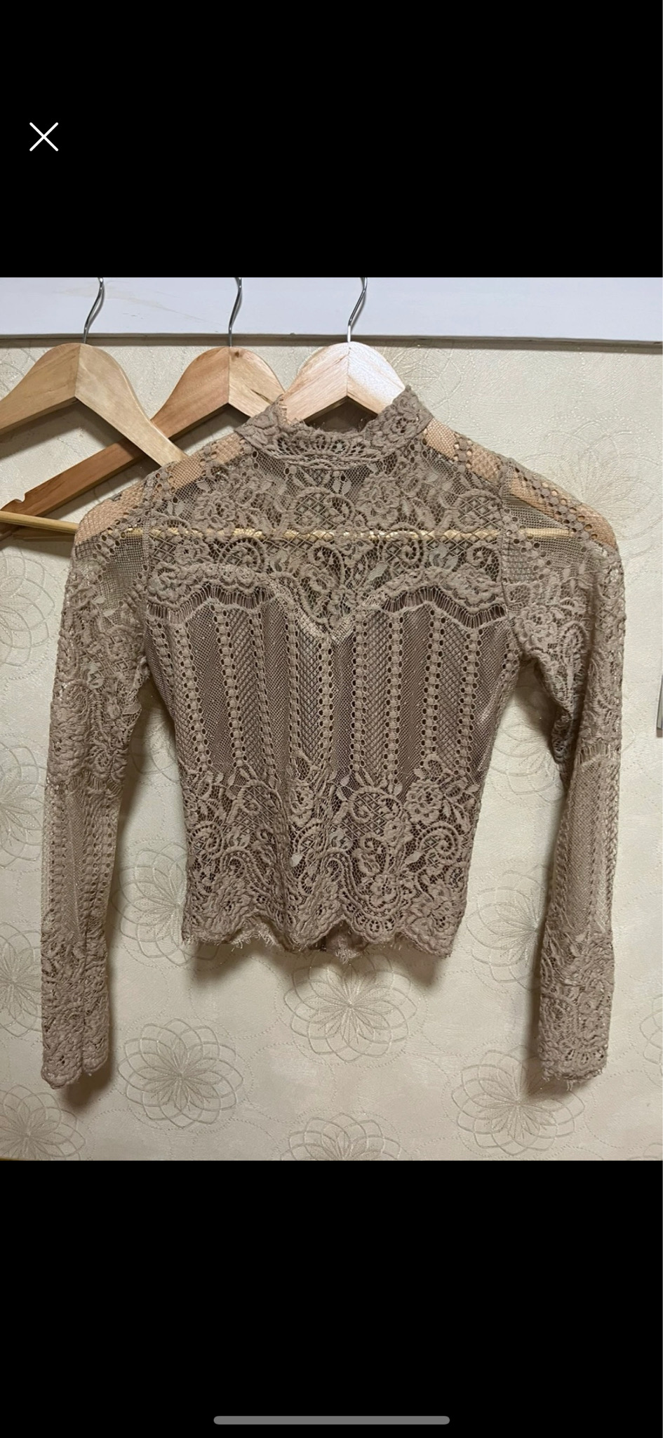 베이지 시스루블라우스