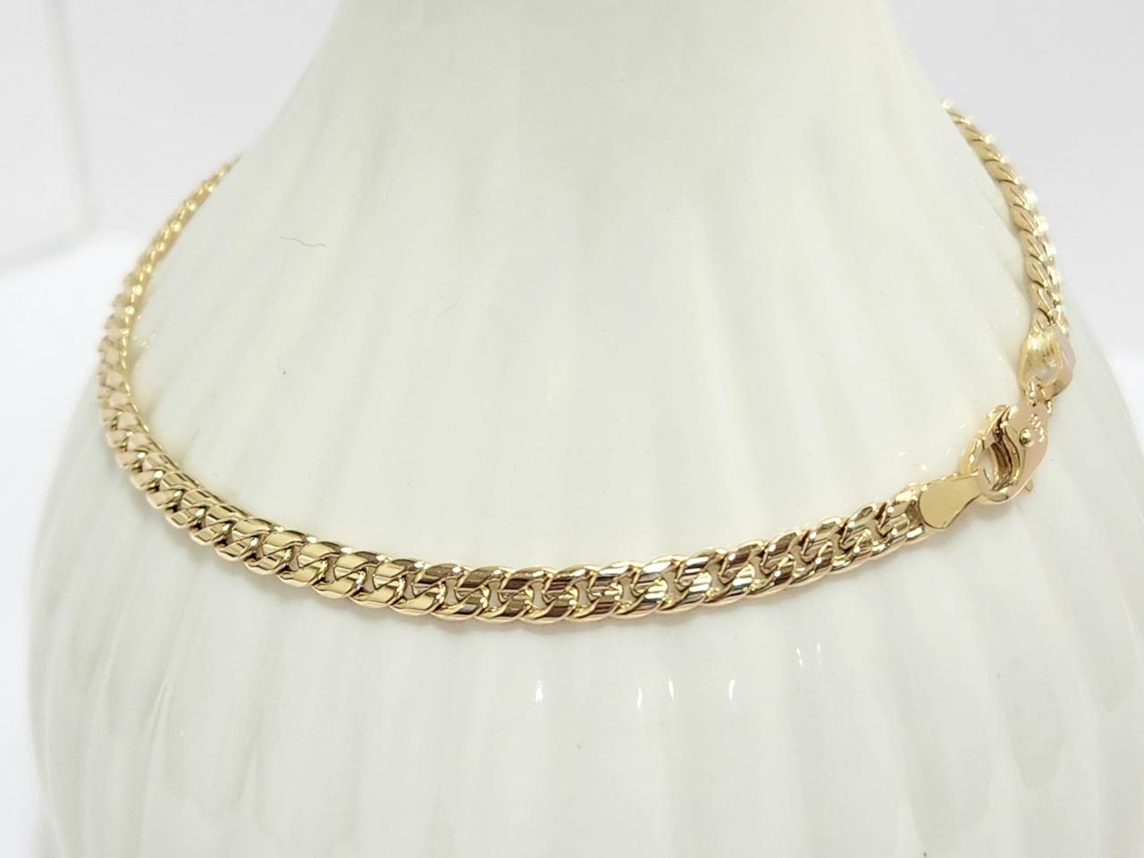 18k.할로우 커브체인팔찌 3.7mm.목걸이.발찌.새상품