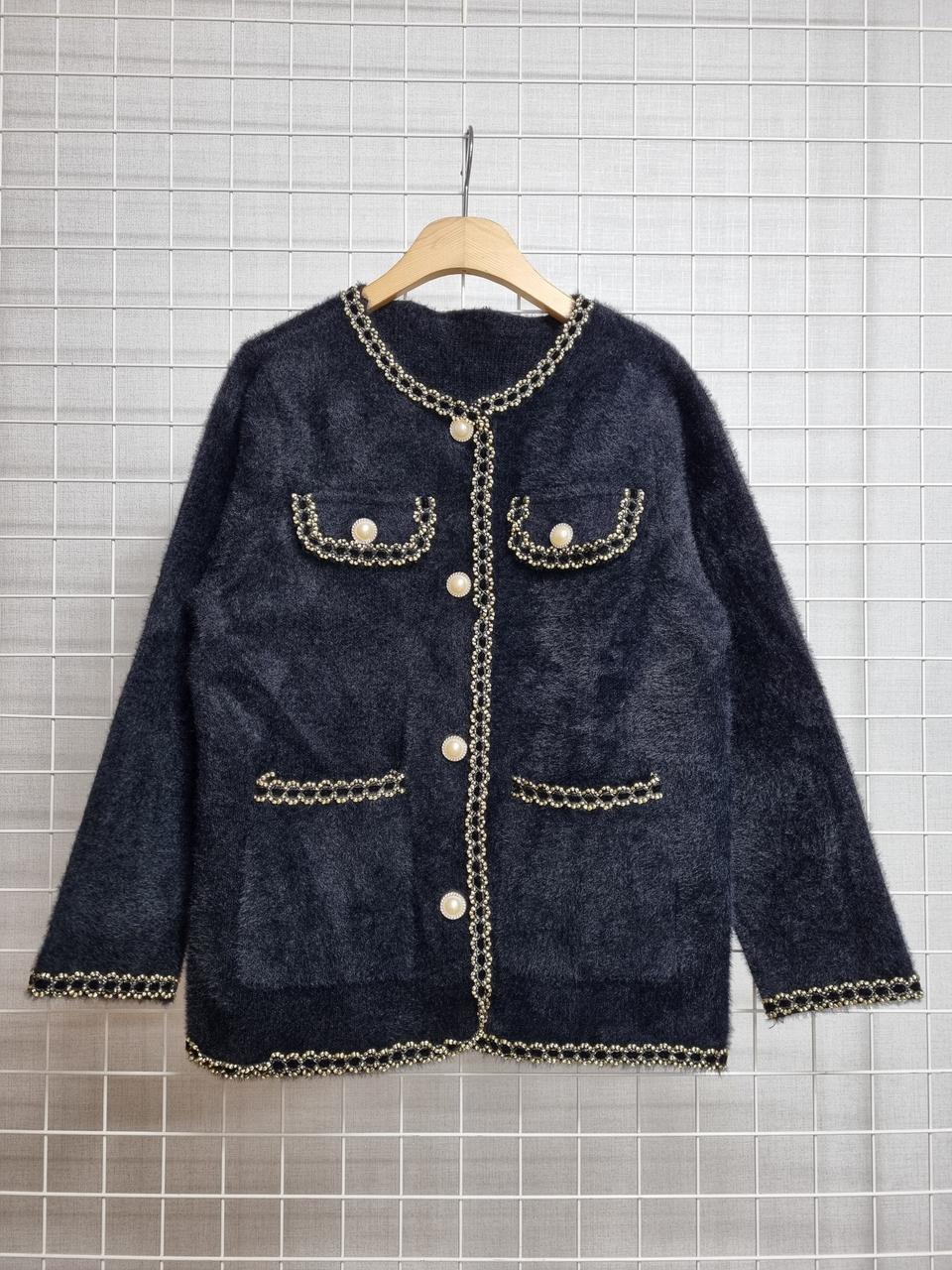 블랙 니트가디건