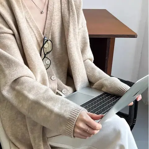 브이넥 베스트 롱가디건 나시 세트