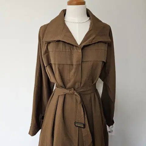원가이하(재고) 세일, 바로배송 / 이중카라 바바리 트렌치코트 롱원피스