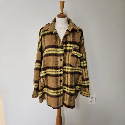 바로배송 / 모헤어 체크패턴자켓