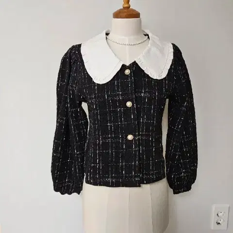 바로배송 / 트위드 프릴카라 자켓
