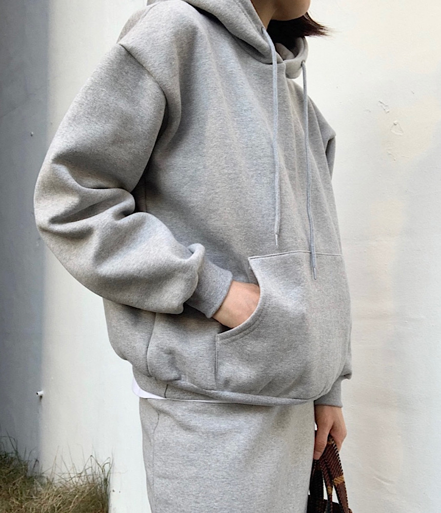 기모후드 스컷 세트