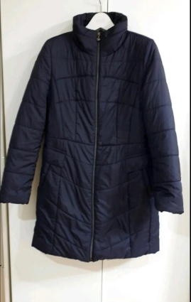 페이크퍼 패딩 55, 미사용, 남색