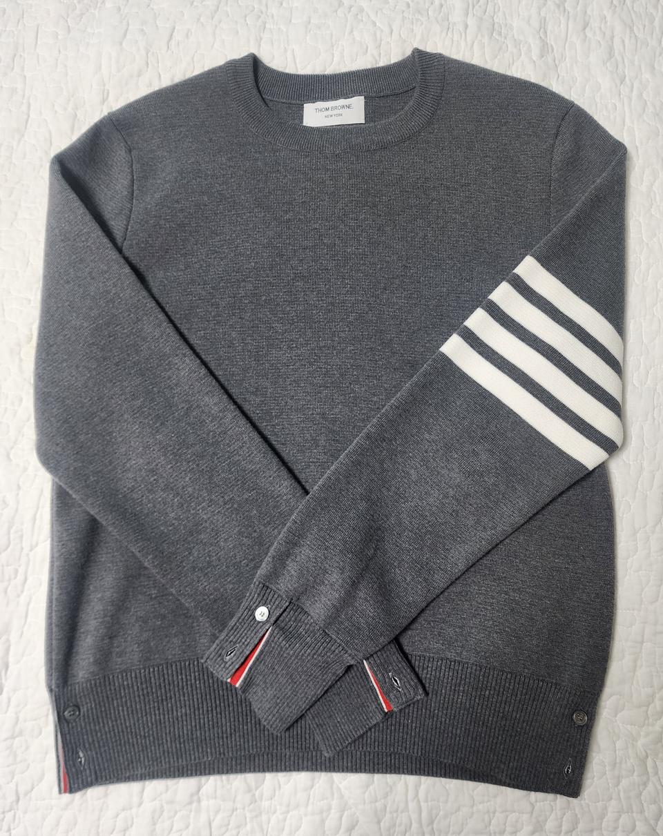 톰브라운 밀라노스티치 니트 그레이