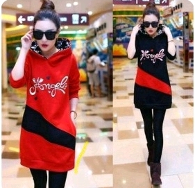 엔젤 롱 후드  기모 새상품