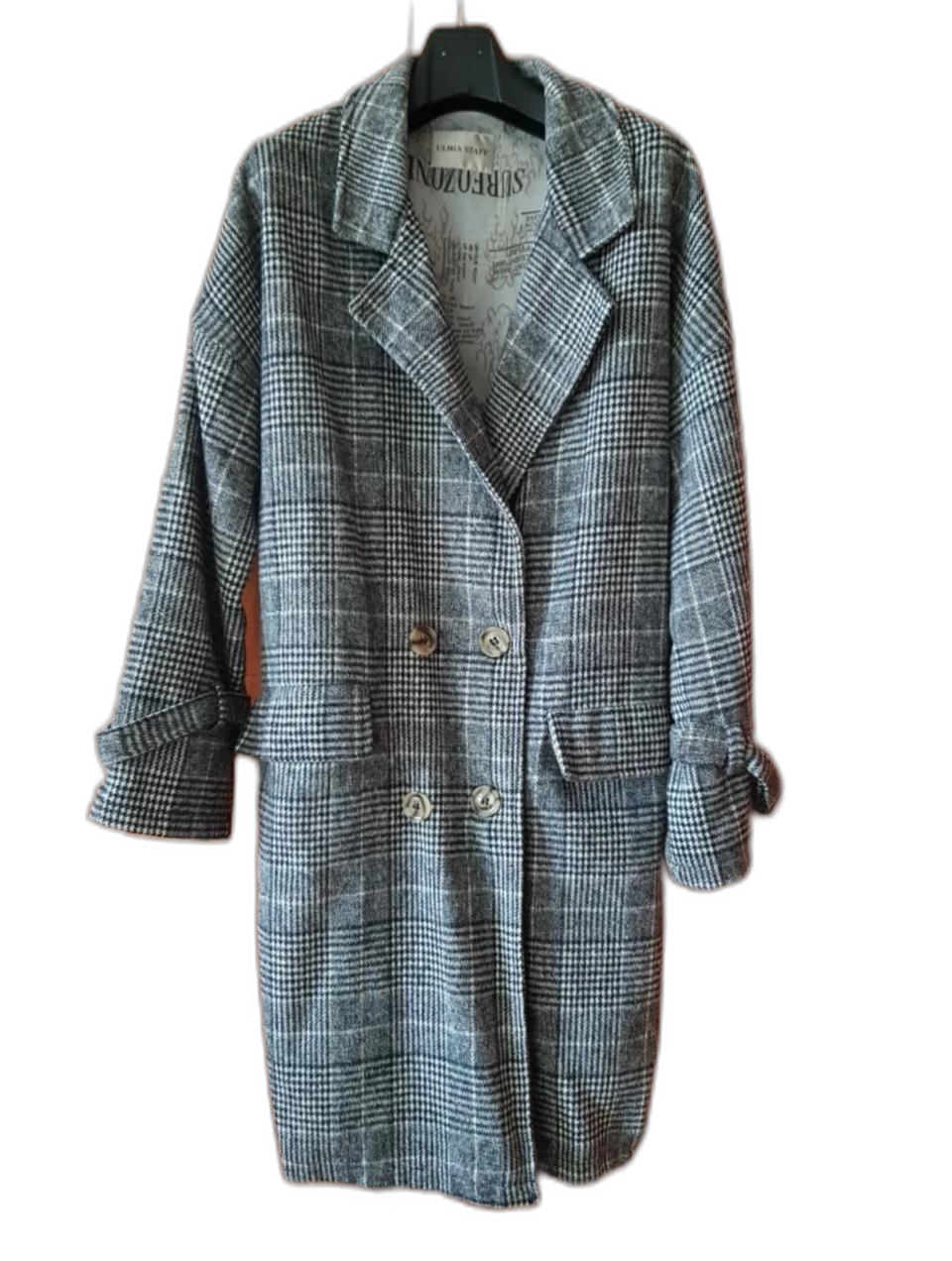 거의 새옷( 추가할인중)=>ULMIA STAFF 체크무늬 코트 겸 롱자켓