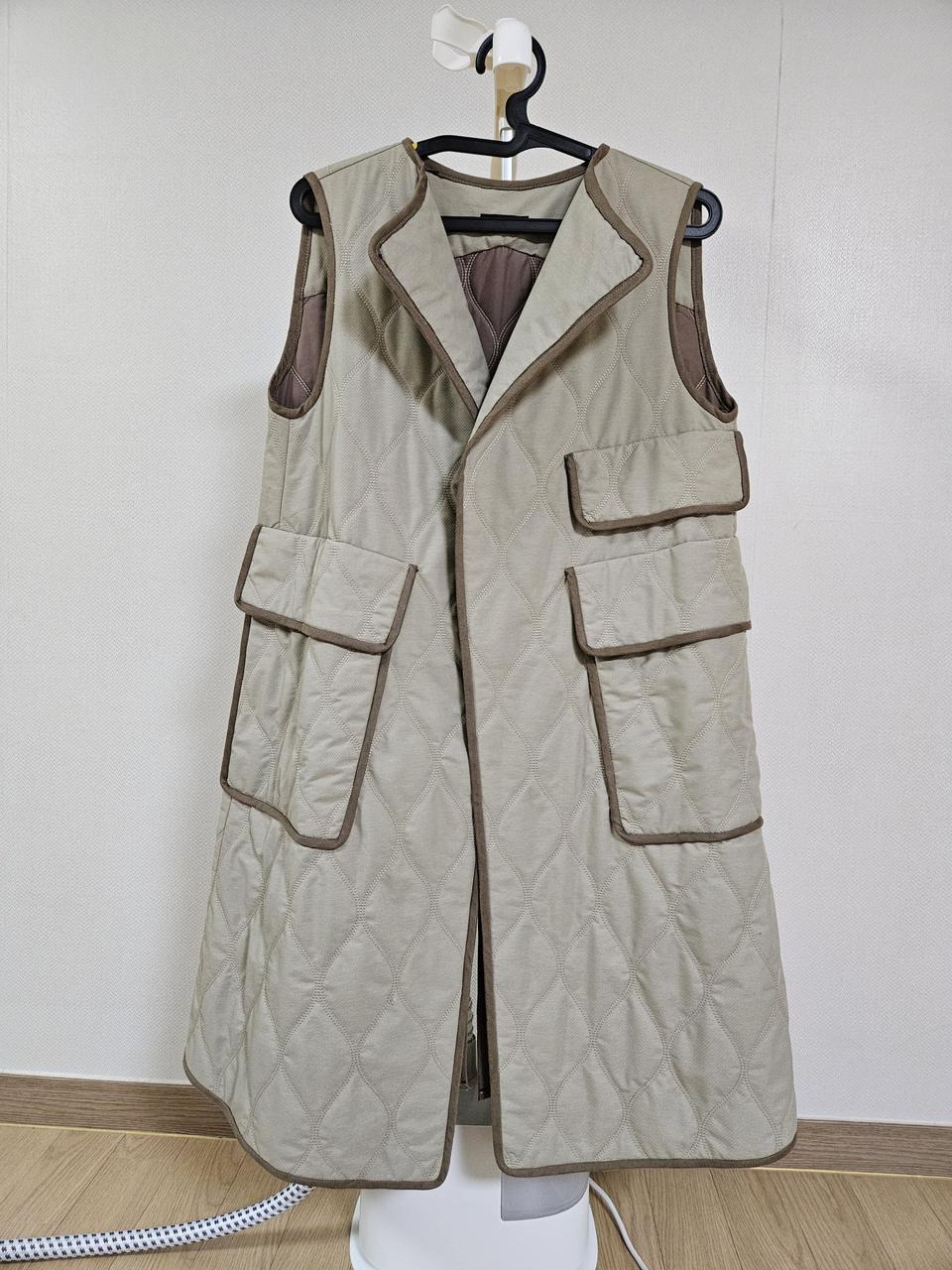 타임 퀼팅롱조끼.프리사이즈