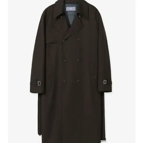 [새제품/미나브/XXL] 울 100 개버딘 트렌치 코트 다크브라운 벨티드