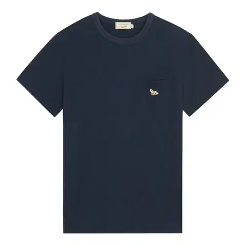 [새제품반값/정품 5사이즈] 메종키츠네 네이비 폭스 패치 포켓 반팔티셔츠